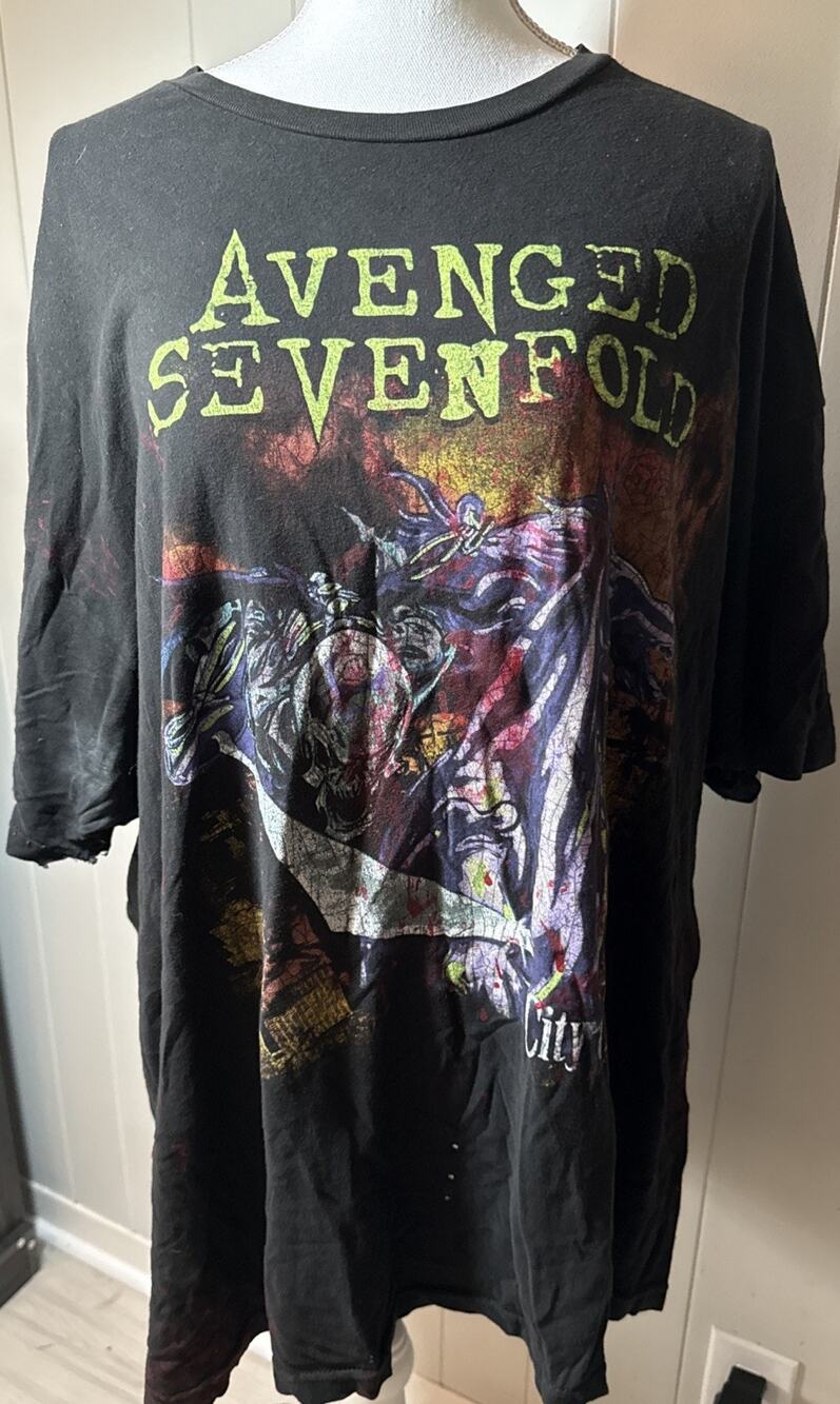 VINTAGE RARE Avenged Sevenfold City Of Evil Album Band Tees Rock Punk 3XL